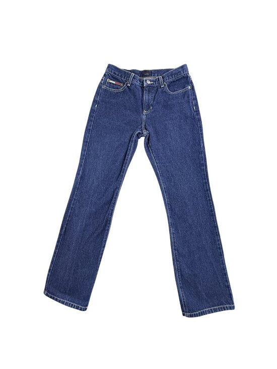Tommy Hilfiger Denim - Vintage Tommy Hilfiger Jeans Womens 7 Blue Straight Leg Mid Rise Denim Y2K Flag